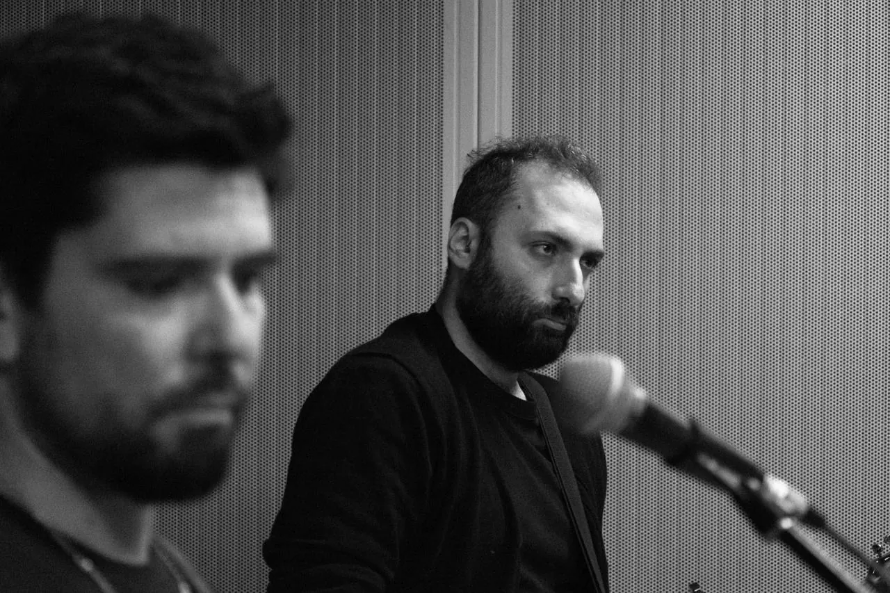 Guitarist and vocalist in rehearsal