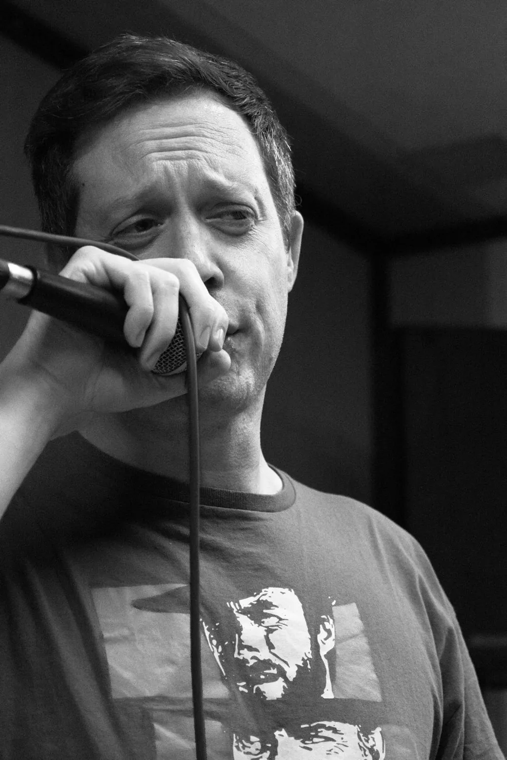 Vocalist in rehearsal